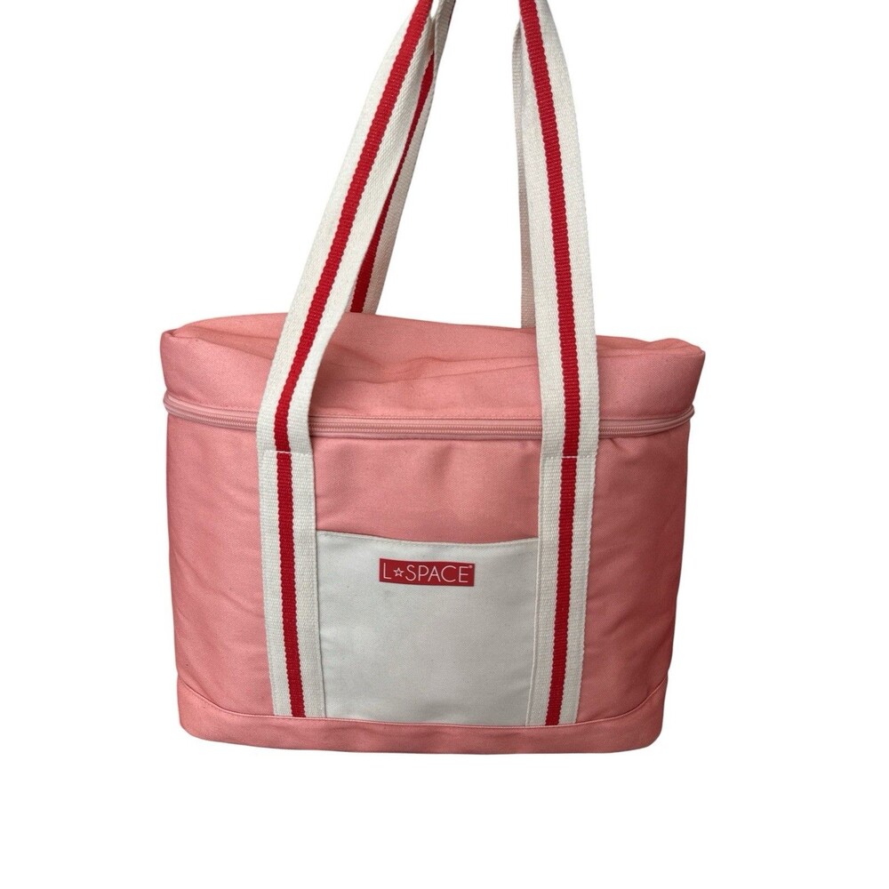 L*Space Coastal Cooler Bag Coral Pink Insulated Shoulder Tote Beach Picnic